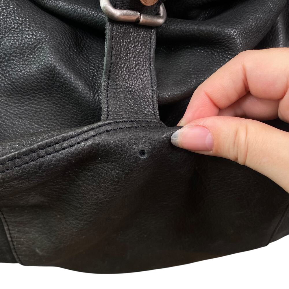 Free People Black Leather Roll-Top Backpack - Picture 15 of 16